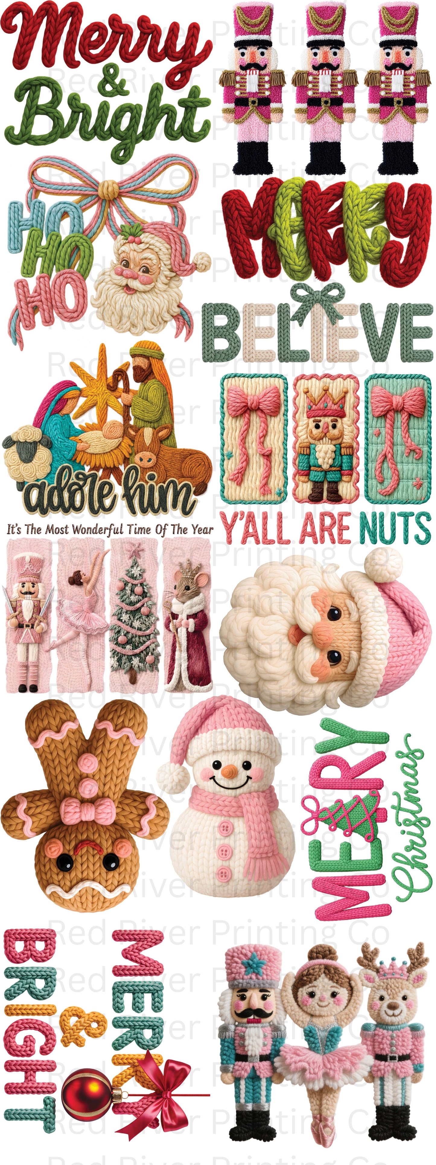 Christmas Faux Yarn Premade Gangsheet