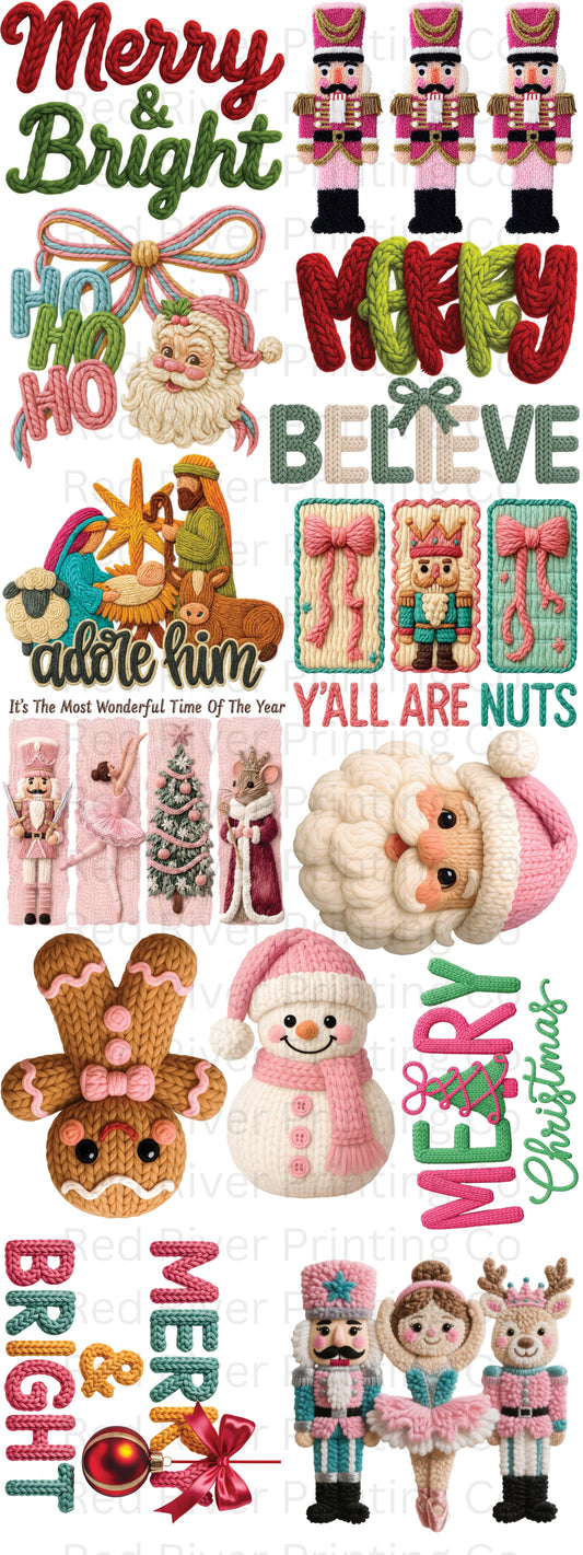 Christmas Faux Yarn Premade Gangsheet